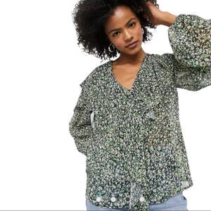 Nwt Topshop Ruffle Detail Blouse